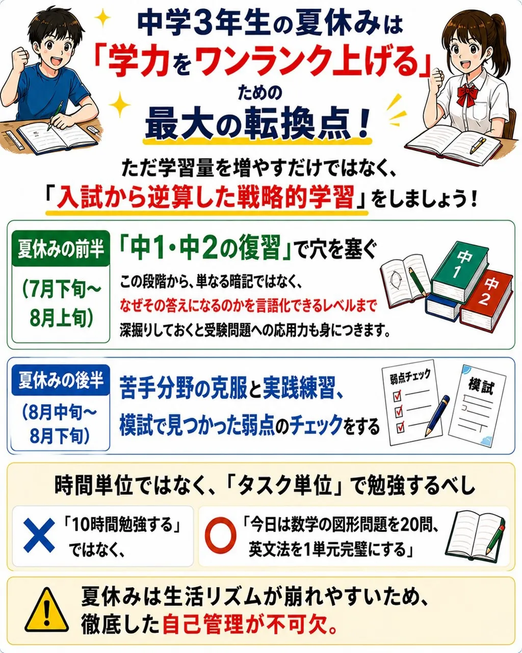 中3の夏休みは、学力をワンランク上げるための「最大の転換点」...