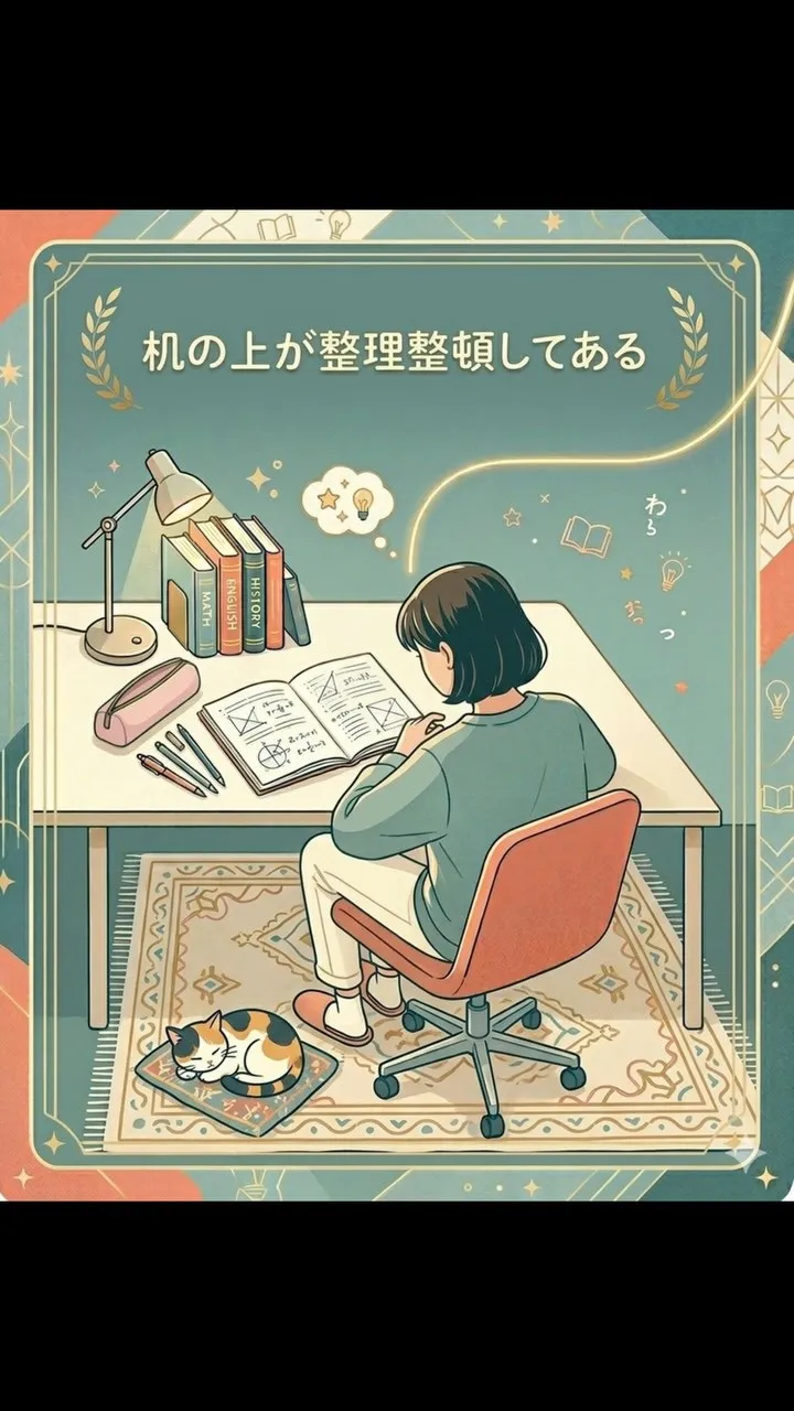 【先駆式勉強法100選】Part７：机の上が整理整頓してある...